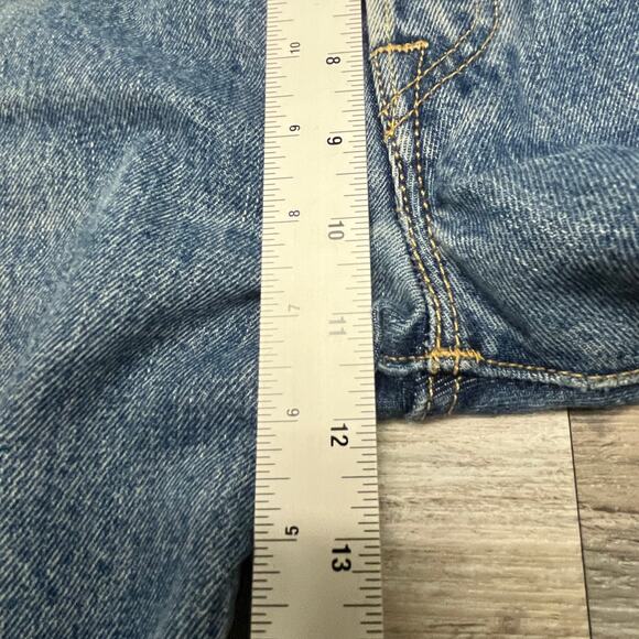 Levis 501 Mid Wash Blue Mens 36x32 Button Fly Straight Leg Denim Jeans Red Tab - Picture 9 of 16